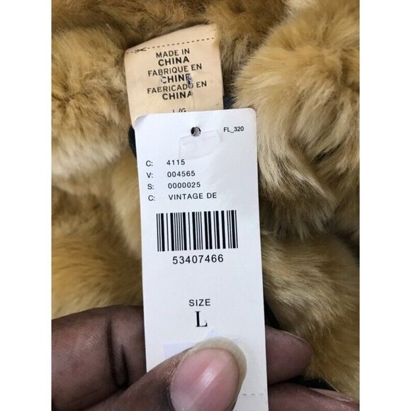 Levis Women Kara Jacket Blue Faux Fur Lined Pockets 100% Cotton‎ Vintage Sz L - Picture 8 of 9